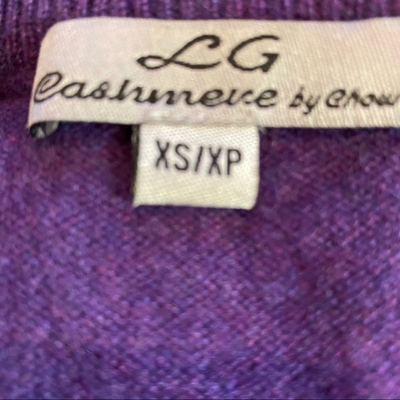 Pure cashmere XS high vneck long lean sweater purple melange. EUC - Picture 4 of 4
